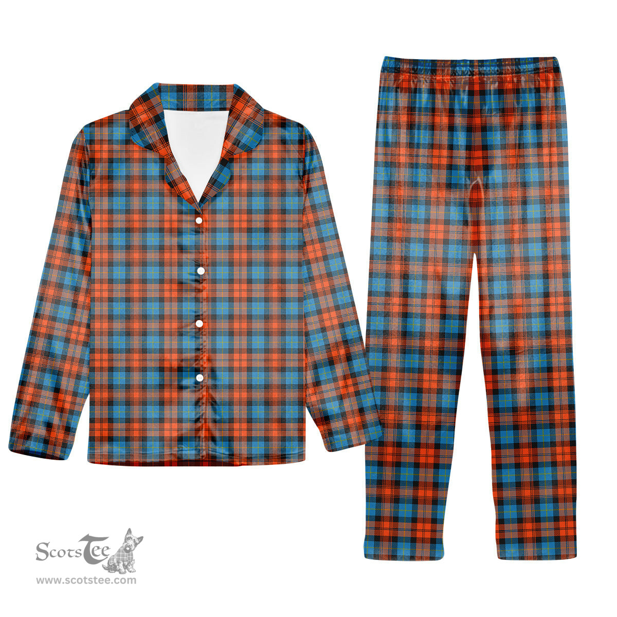 ScotsTee Shop Scottish McLachlan Ancient Tartan Pajama Satin Velvet Flannel Pajama Set