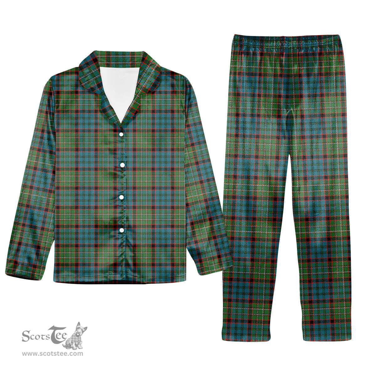 ScotsTee Shop Scottish McNeacail Hunting Ancient Tartan Pajama Satin Velvet Flannel Pajama Set