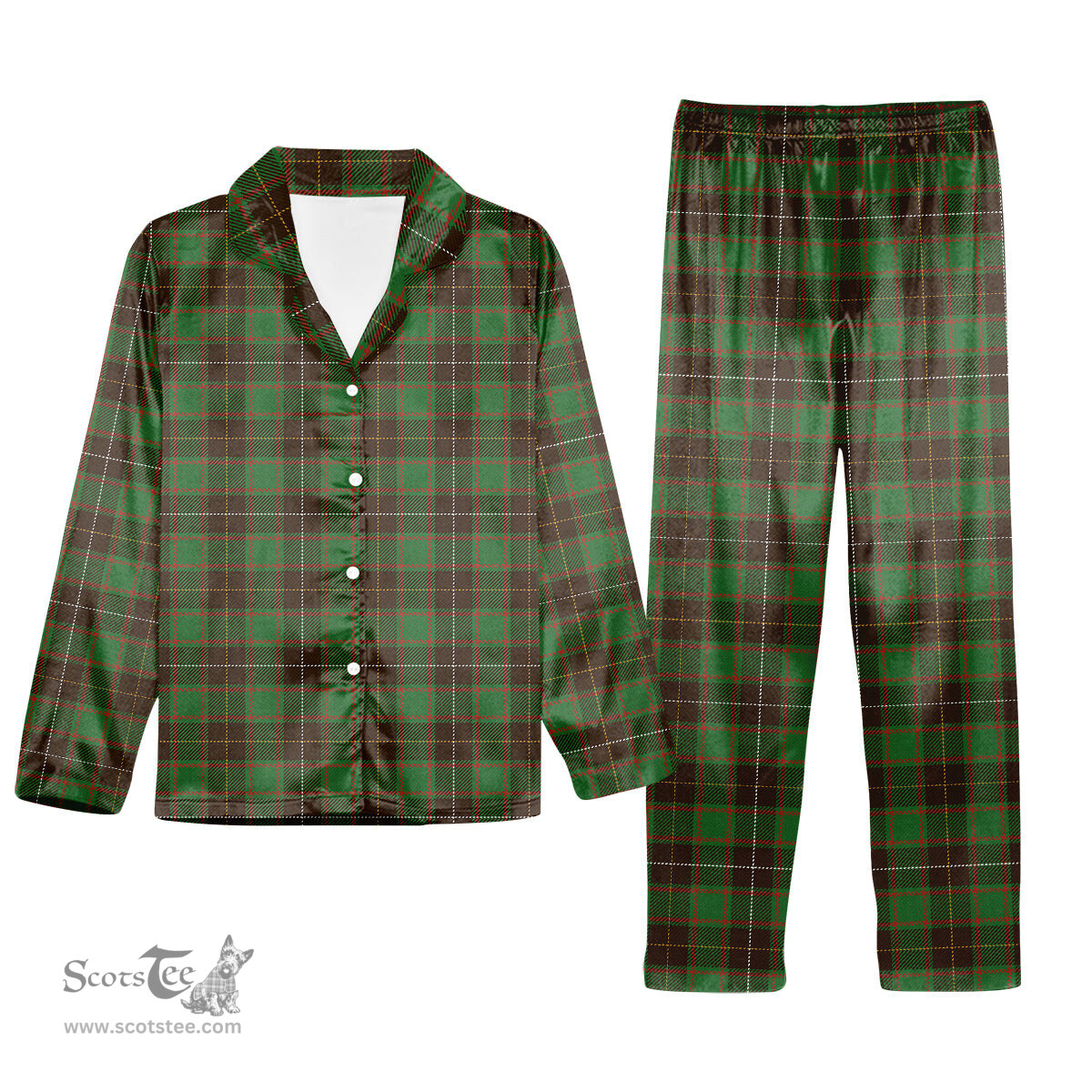ScotsTee Shop Scottish McFie Hunting Ancient Tartan Pajama Satin Velvet Flannel Pajama Set