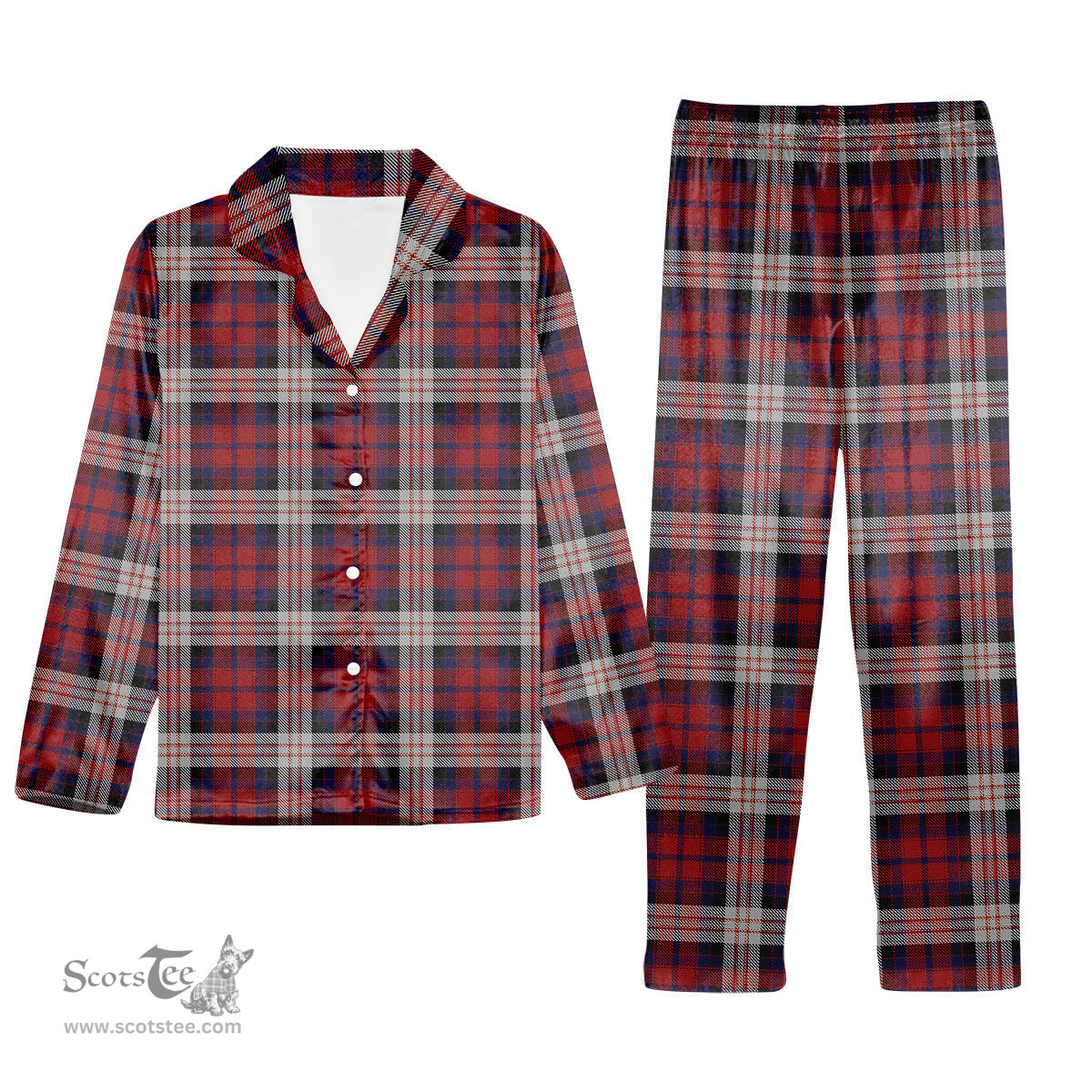 ScotsTee Shop Scottish McDonald Dress Irish Tartan Pajama Satin Velvet Flannel Pajama Set