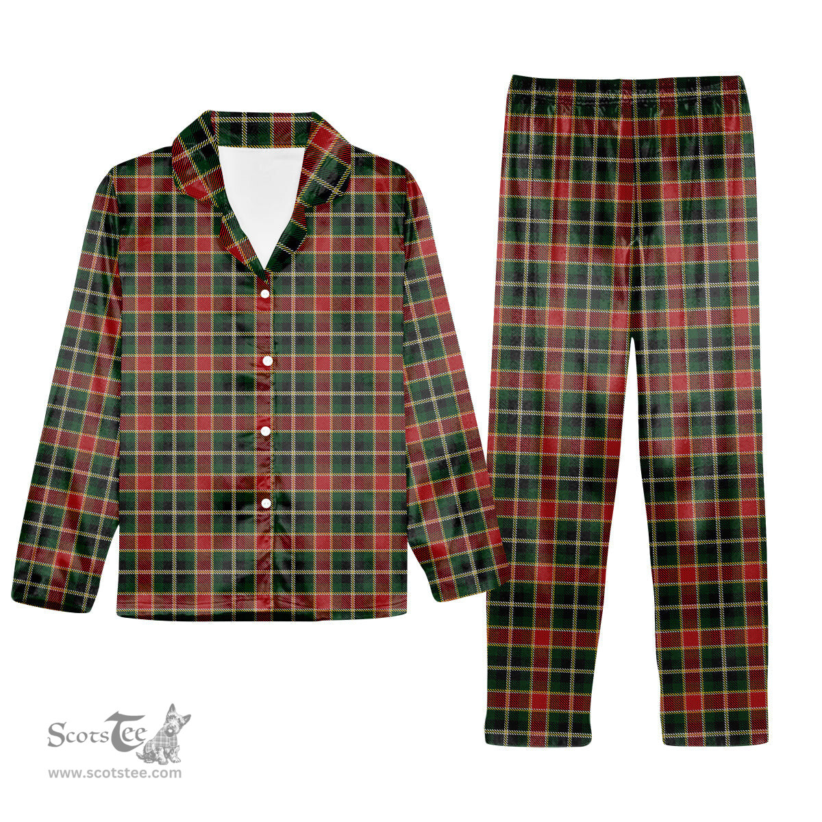 ScotsTee Shop Scottish McLachlan Hunting Modern Tartan Pajama Satin Velvet Flannel Pajama Set