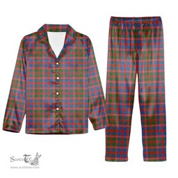 ScotsTee Shop Scottish McColl Hunting Ancient Tartan Pajama Satin Velvet Flannel Pajama Set