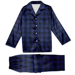 ScotsTee Shop Scottish McKay Blue Modern Tartan Pajama Satin Velvet Flannel Pajama Set