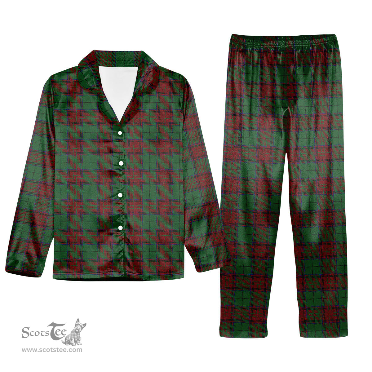 ScotsTee Shop Scottish McInery Tartan Pajama Satin Velvet Flannel Pajama Set