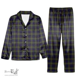 ScotsTee Shop Scottish McClelland Modern Tartan Pajama Satin Velvet Flannel Pajama Set