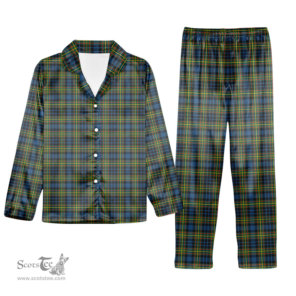ScotsTee Shop Scottish McLellan Ancient Tartan Pajama Satin Velvet Flannel Pajama Set