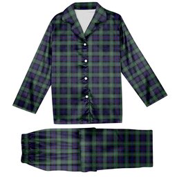 ScotsTee Shop Scottish McKenzie Hunting Green Tartan Pajama Satin Velvet Flannel Pajama Set