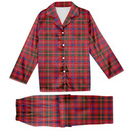 ScotsTee Shop Scottish McDonald of Glenaladale Modern Tartan Pajama Satin Velvet Flannel Pajama Set