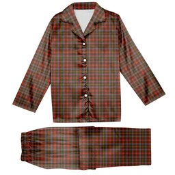 ScotsTee Shop Scottish McIntosh Hunting Weathered Tartan Pajama Satin Velvet Flannel Pajama Set