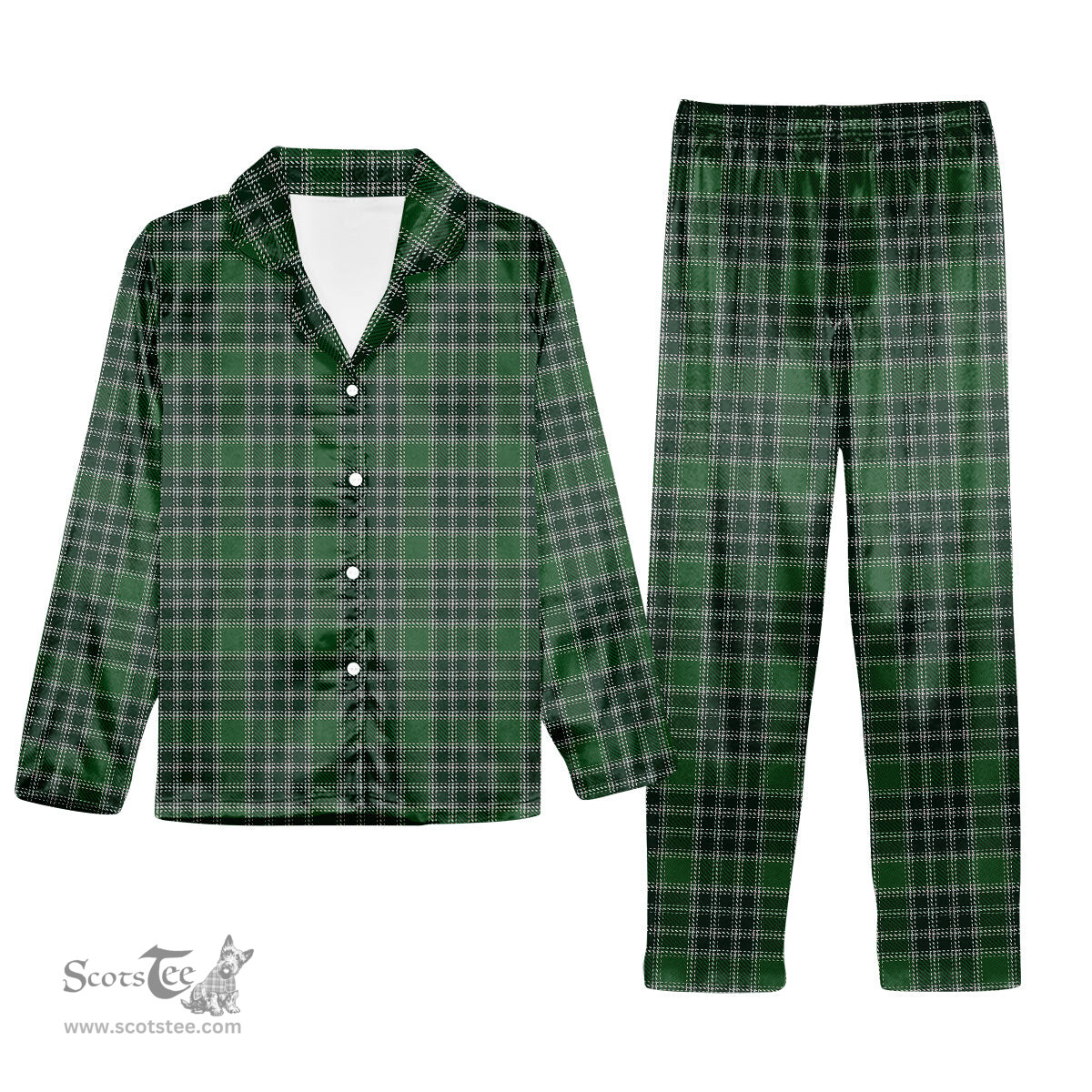 ScotsTee Shop Scottish McDonald Lord of the Isles Hunting Tartan Pajama Satin Velvet Flannel Pajama Set