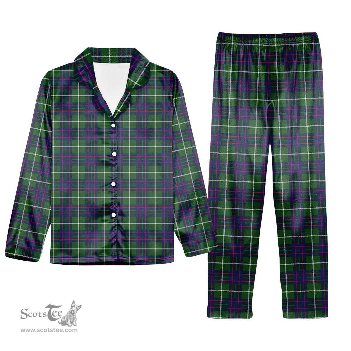ScotsTee Shop Scottish McIntyre Hunting Modern Tartan Pajama Satin Velvet Flannel Pajama Set
