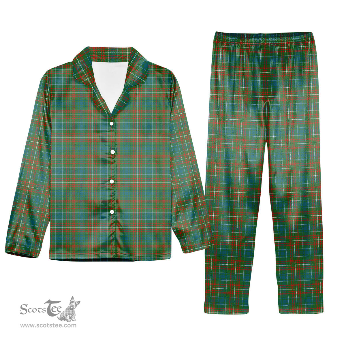 ScotsTee Shop Scottish McConnell Ancient Tartan Pajama Satin Velvet Flannel Pajama Set