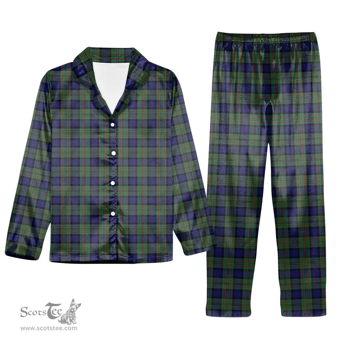 ScotsTee Shop Scottish McLaren Tartan Pajama Satin Velvet Flannel Pajama Set