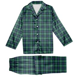 ScotsTee Shop Scottish McDonald of the Isles Hunting Ancient Tartan Pajama Satin Velvet Flannel Pajama Set