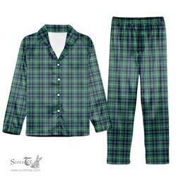 ScotsTee Shop Scottish McDonald of the Isles Hunting Ancient Tartan Pajama Satin Velvet Flannel Pajama Set