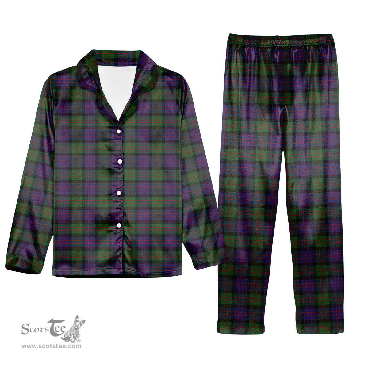 ScotsTee Shop Scottish McDonald Tartan Pajama Satin Velvet Flannel Pajama Set