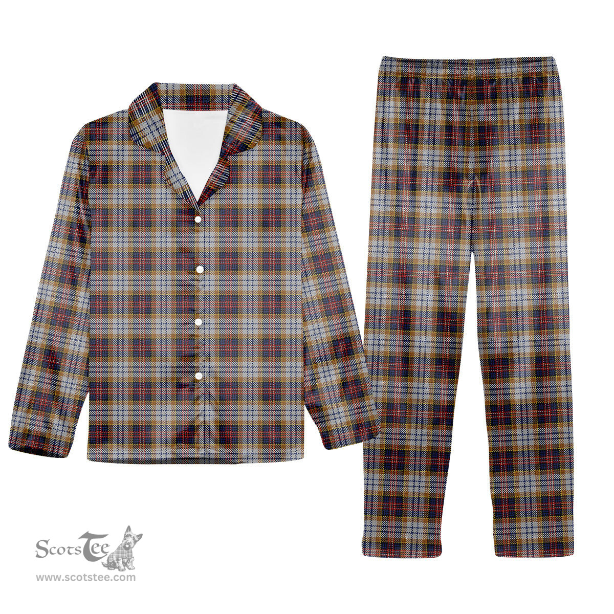 ScotsTee Shop Scottish McInnes Ancient Hunting Tartan Pajama Satin Velvet Flannel Pajama Set