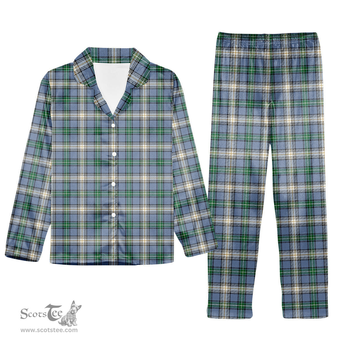 ScotsTee Shop Scottish McDowall Ancient Tartan Pajama Satin Velvet Flannel Pajama Set