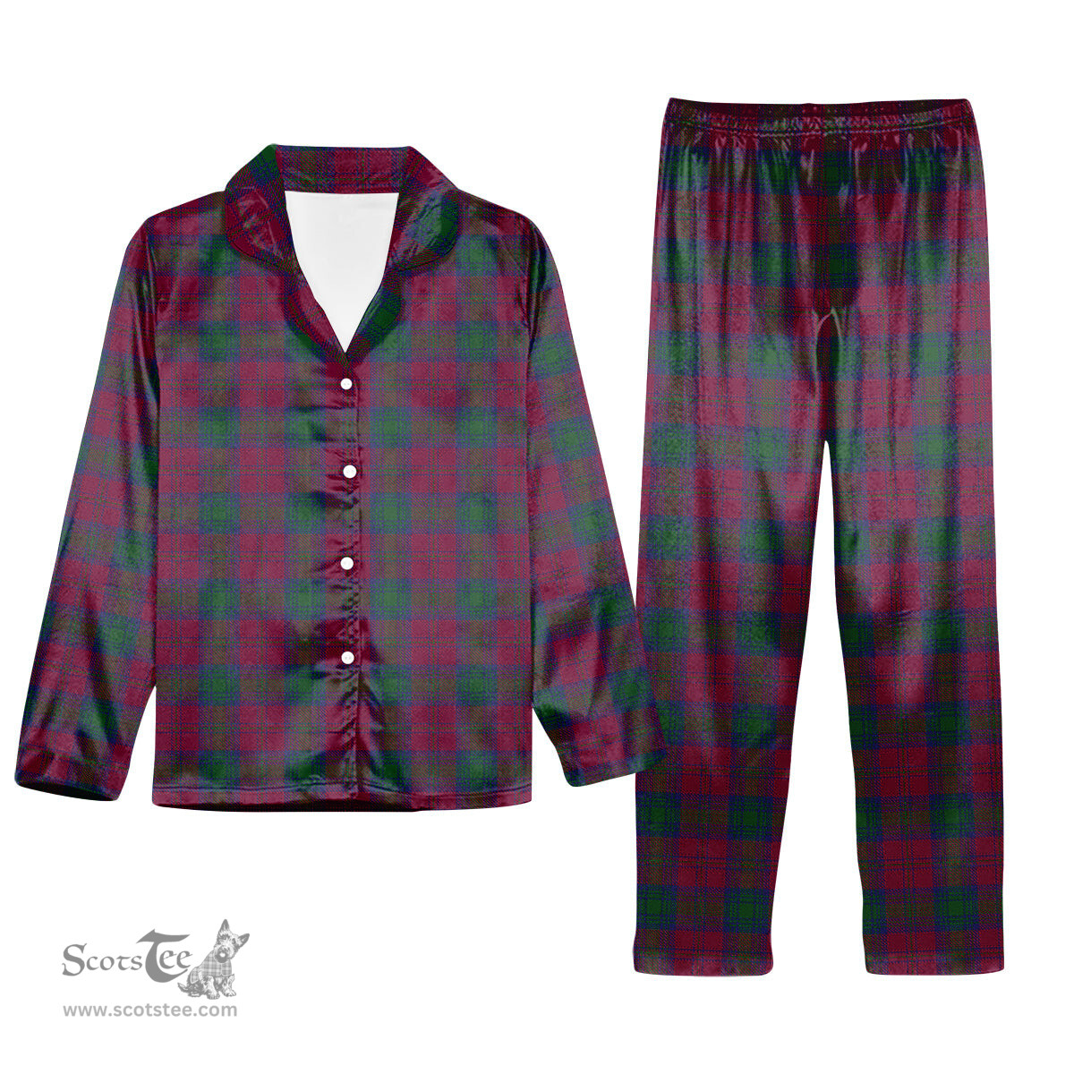 ScotsTee Shop Scottish McGlynn Tartan Pajama Satin Velvet Flannel Pajama Set