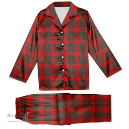 ScotsTee Shop Scottish McIntosh Red Modern Tartan Pajama Satin Velvet Flannel Pajama Set