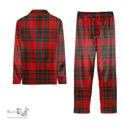 ScotsTee Shop Scottish McIntosh Red Modern Tartan Pajama Satin Velvet Flannel Pajama Set