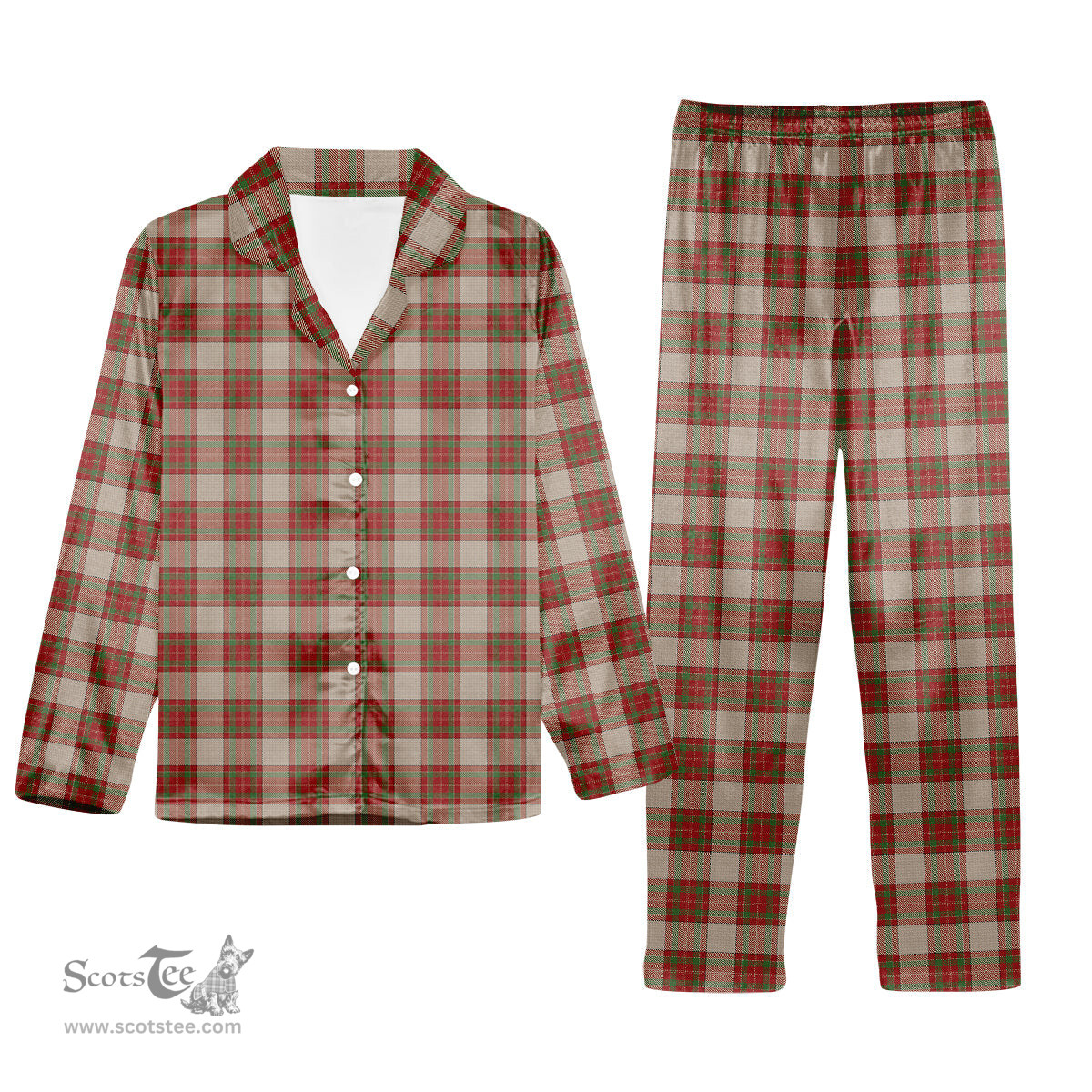 ScotsTee Shop Scottish McBrayer Dress Tartan Pajama Satin Velvet Flannel Pajama Set