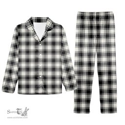 ScotsTee Shop Scottish McPhee B&W Ancient Tartan Pajama Satin Velvet Flannel Pajama Set