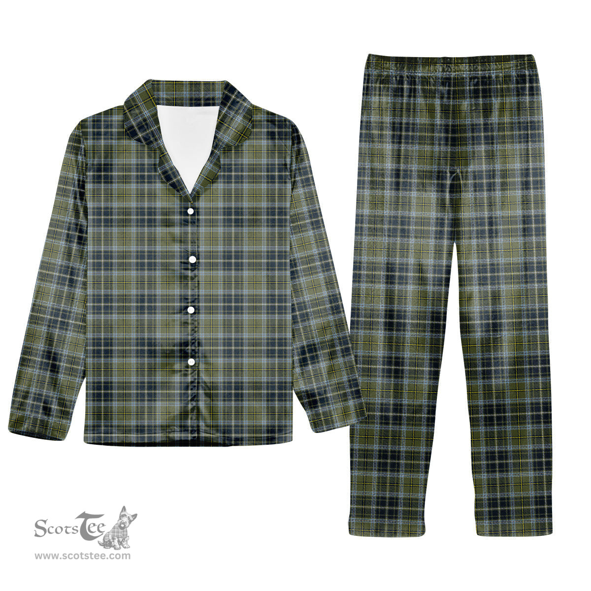 ScotsTee Shop Scottish MacBean Hunting Tartan Pajama Satin Velvet Flannel Pajama Set