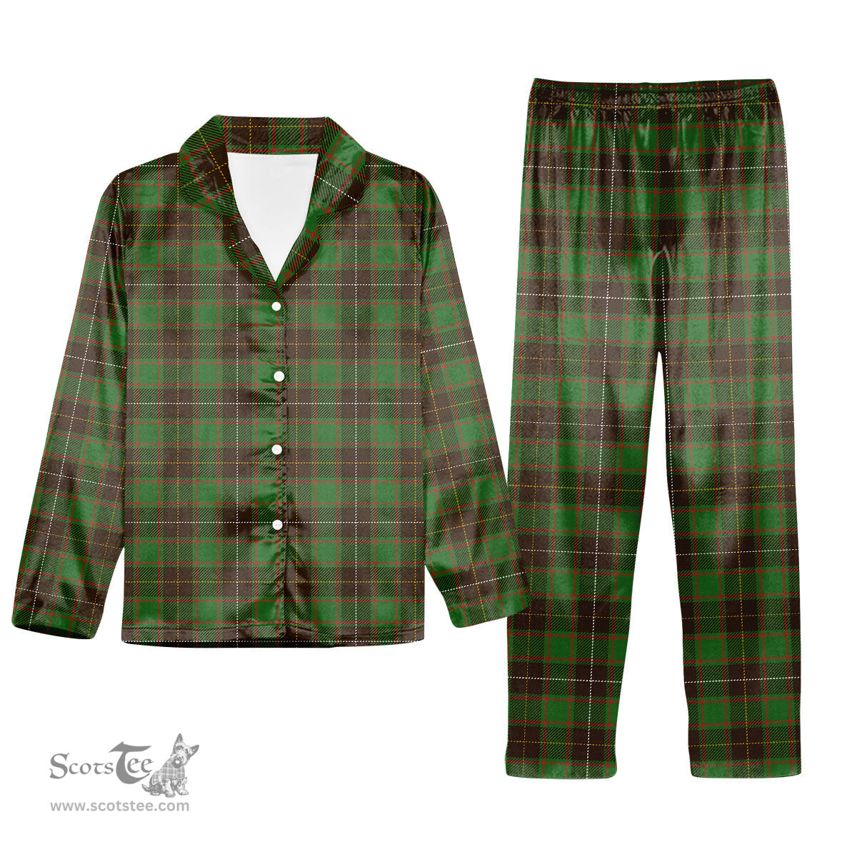 ScotsTee Shop Scottish MacFie Hunting Ancient Tartan Pajama Satin Velvet Flannel Pajama Set