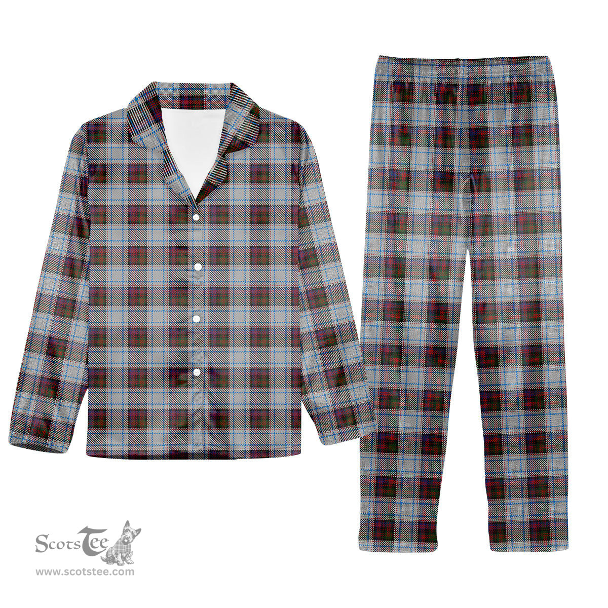 ScotsTee Shop Scottish MacDonald Dress 3 Tartan Pajama Satin Velvet Flannel Pajama Set