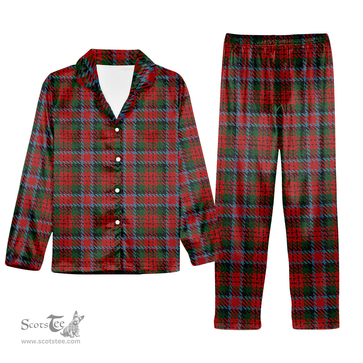 ScotsTee Shop Scottish MacDuff 5 Tartan Pajama Satin Velvet Flannel Pajama Set