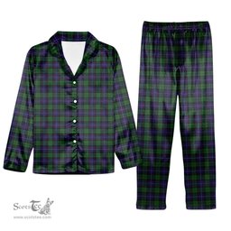 ScotsTee Shop Scottish Mitchell Tartan Pajama Satin Velvet Flannel Pajama Set