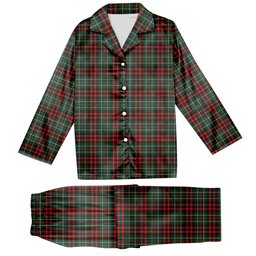ScotsTee Shop Scottish MacDiarmid Modern Tartan Pajama Satin Velvet Flannel Pajama Set