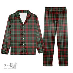 ScotsTee Shop Scottish MacDiarmid Modern Tartan Pajama Satin Velvet Flannel Pajama Set