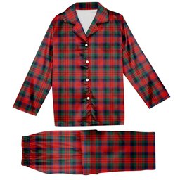 ScotsTee Shop Scottish MacDuff Modern Tartan Pajama Satin Velvet Flannel Pajama Set