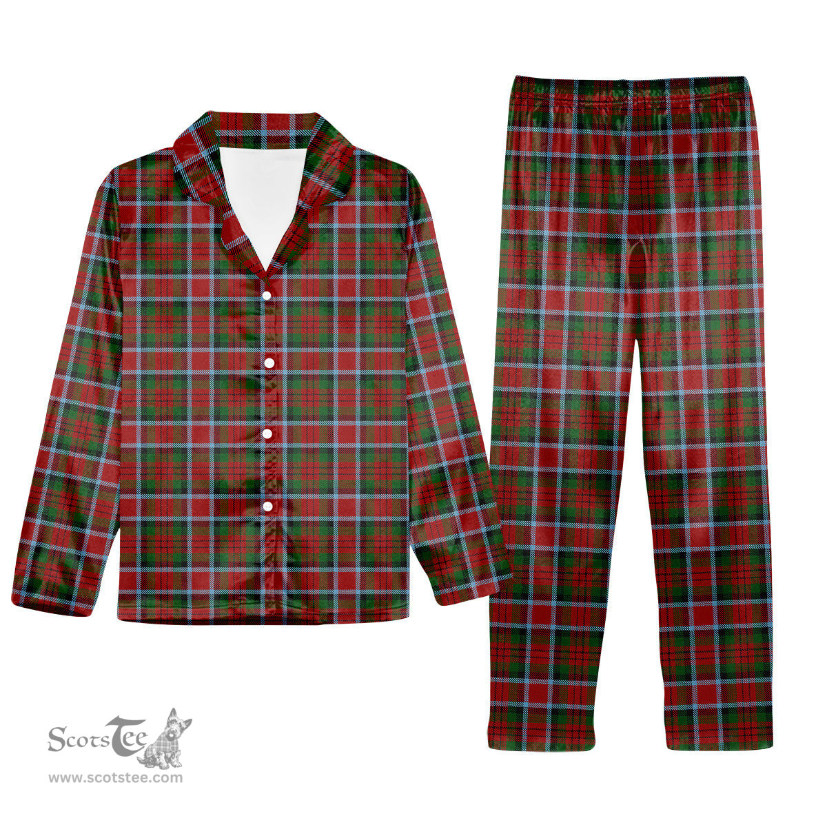ScotsTee Shop Scottish MacDuff 6 Tartan Pajama Satin Velvet Flannel Pajama Set