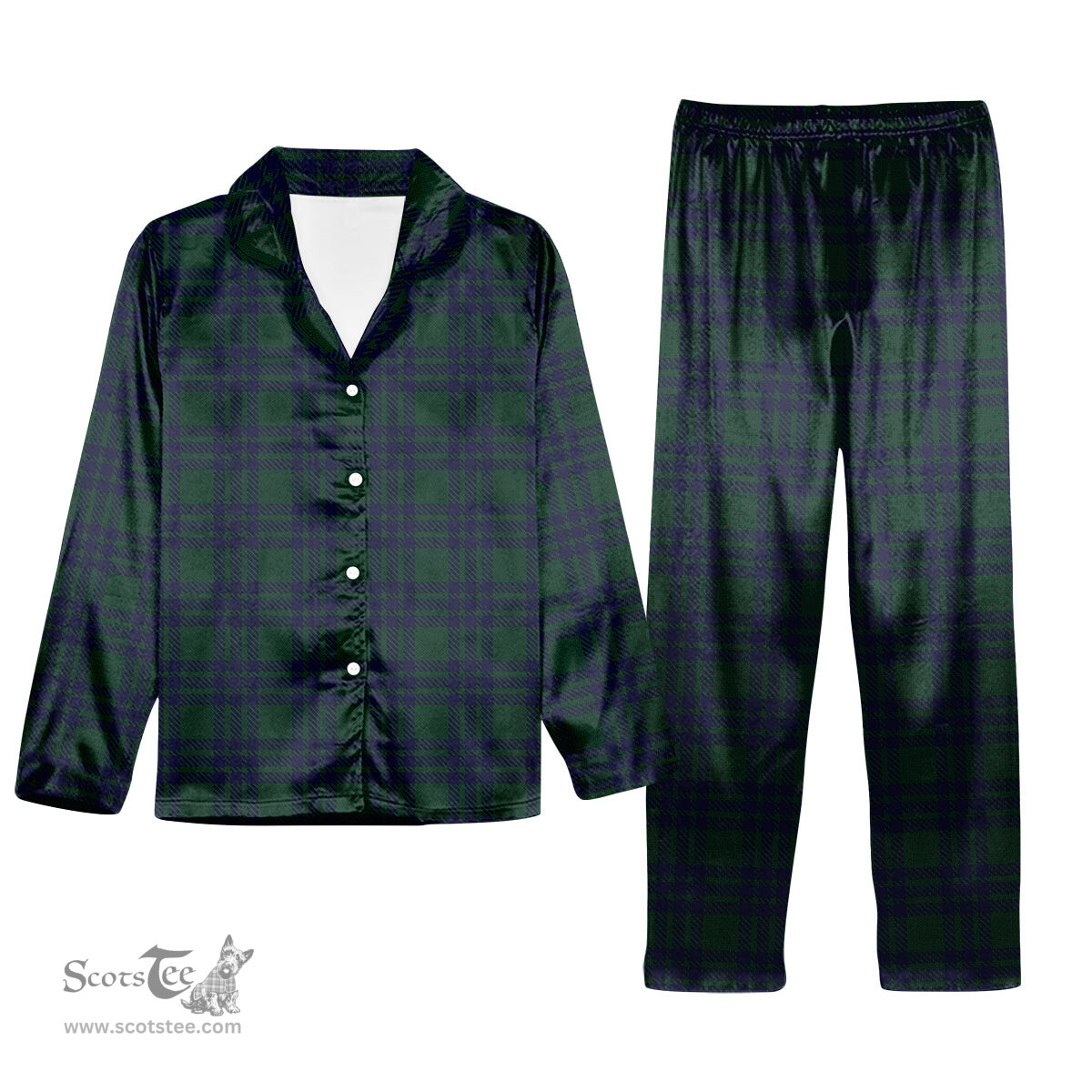 ScotsTee Shop Scottish Montgomery Tartan Pajama Satin Velvet Flannel Pajama Set