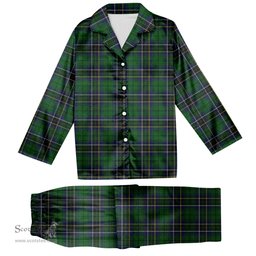 ScotsTee Shop Scottish MacAlpine 1906 Tartan Pajama Satin Velvet Flannel Pajama Set
