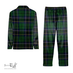 ScotsTee Shop Scottish MacAlpine 1906 Tartan Pajama Satin Velvet Flannel Pajama Set
