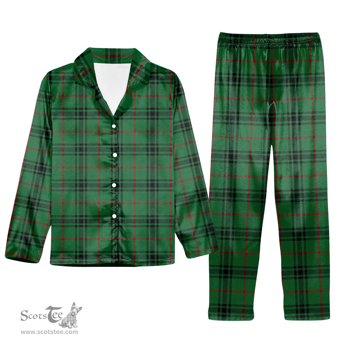 ScotsTee Shop Scottish MacArthur-Fox Ancient Tartan Pajama Satin Velvet Flannel Pajama Set