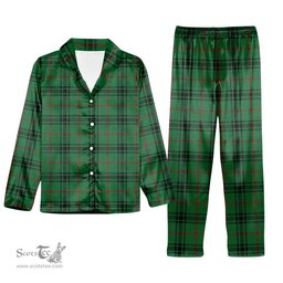 ScotsTee Shop Scottish MacArthur-Fox Ancient Tartan Pajama Satin Velvet Flannel Pajama Set