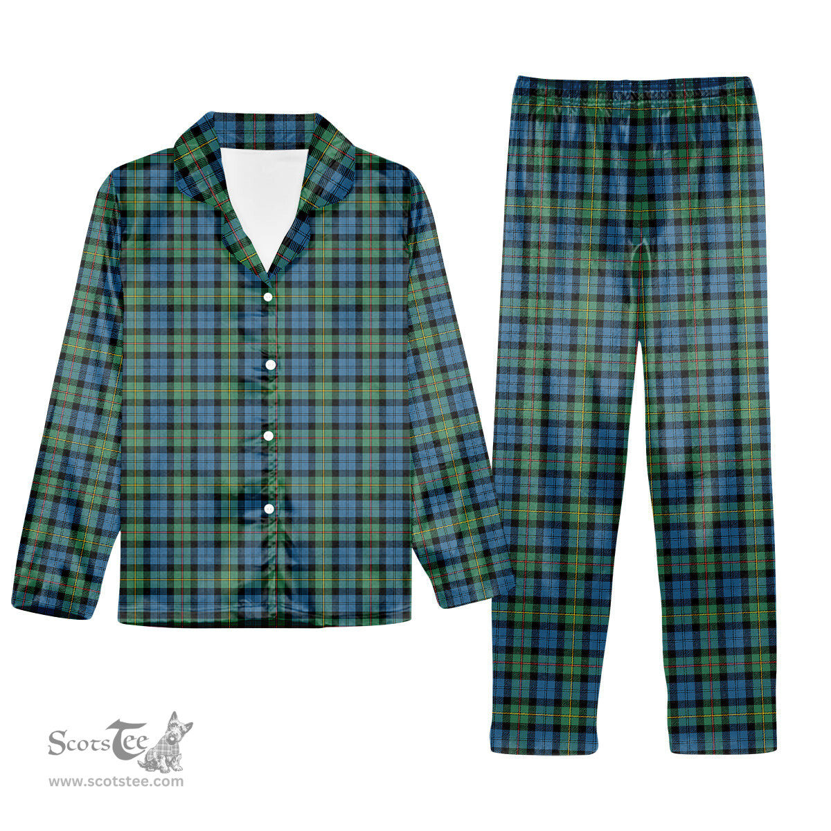 ScotsTee Shop Scottish MacEwen Ancient SC Tartan Pajama Satin Velvet Flannel Pajama Set