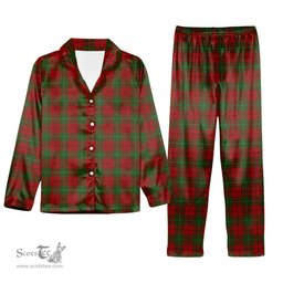 ScotsTee Shop Scottish MacAulay 1880 Tartan Pajama Satin Velvet Flannel Pajama Set