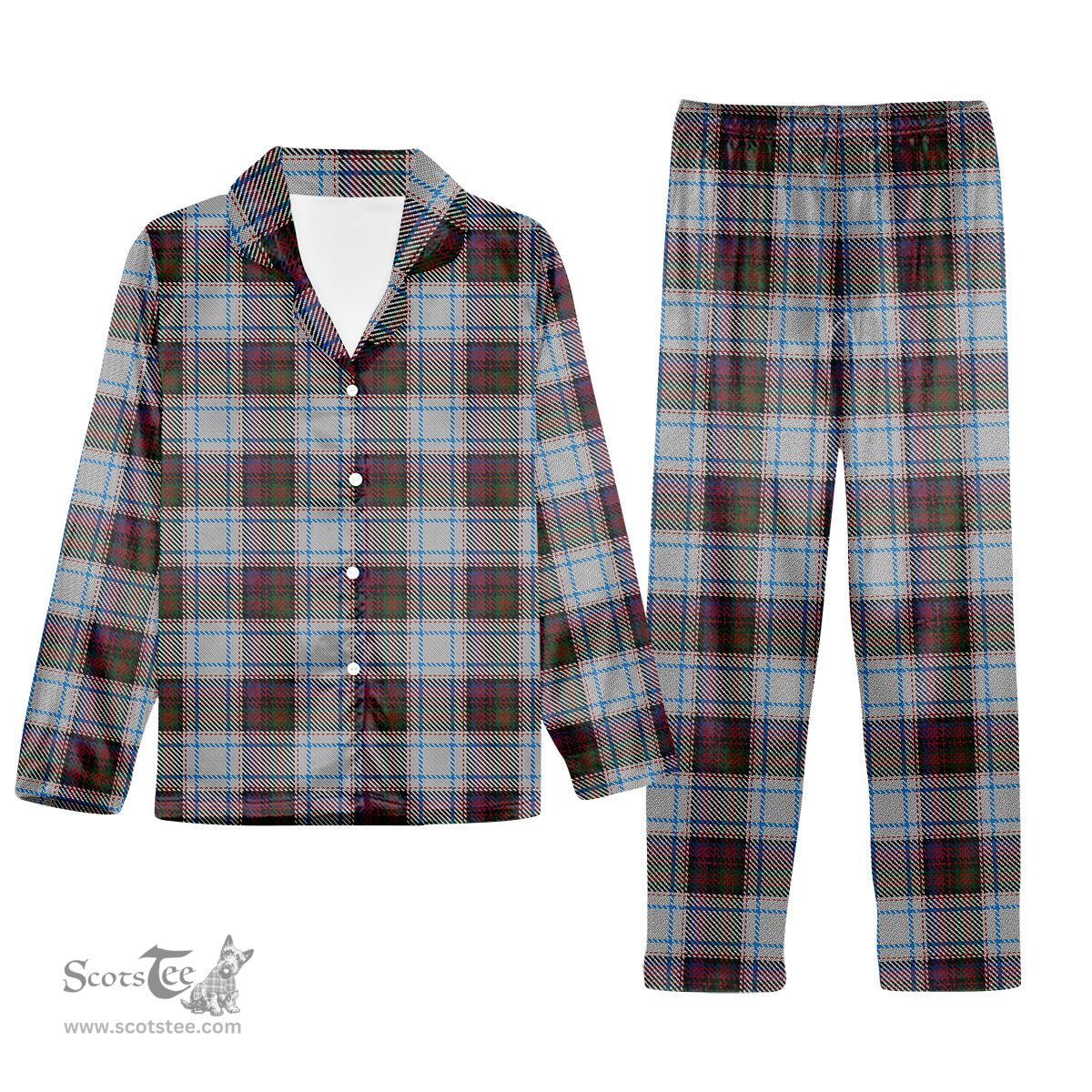 ScotsTee Shop Scottish MacDonald Dress Ancient Tartan Pajama Satin Velvet Flannel Pajama Set