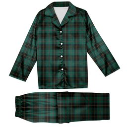 ScotsTee Shop Scottish MacArthur-Fox Hunting Modern Tartan Pajama Satin Velvet Flannel Pajama Set