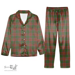 ScotsTee Shop Scottish MacDonald of Glencoe Ancient Tartan Pajama Satin Velvet Flannel Pajama Set