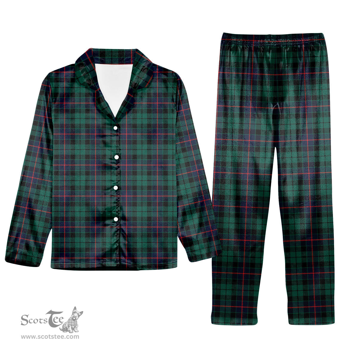 ScotsTee Shop Scottish Morrison Hunting Modern Tartan Pajama Satin Velvet Flannel Pajama Set