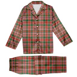 ScotsTee Shop Scottish MacAlister Ancient Clan Tartan Pajama Satin Velvet Flannel Pajama Set