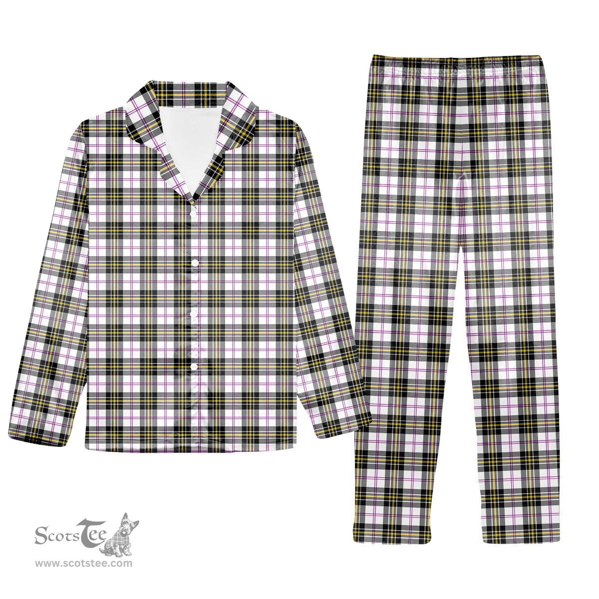 ScotsTee Shop Scottish McPherson Dress Modern Tartan Pajama Satin Velvet Flannel Pajama Set