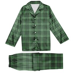 ScotsTee Shop Scottish MacDonald Lord of the Isles Hunting SC Tartan Pajama Satin Velvet Flannel Pajama Set